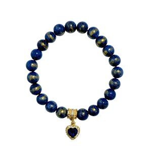 NATURAL JADE BRACELET WITH CUBIC ZIRCONIA CHARM